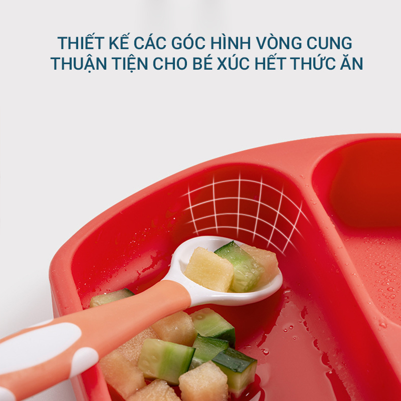 Khay ăn dặm silicon chống rơi vỡ cho bé
