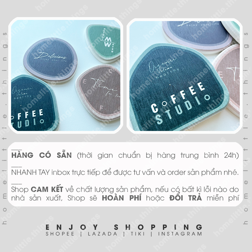 Miếng lót ly, cốc làm bằng đá thấm hút nước