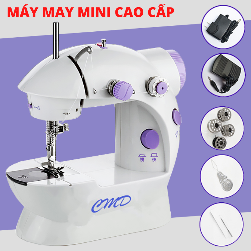 Máy khâu mini CMD mini gia đình - Máy may vá vải tiện lợi nhỏ gọn có vắt sổ - Dụng cụ hỗ trợ các mẹ khâu vá lại đồ dùng