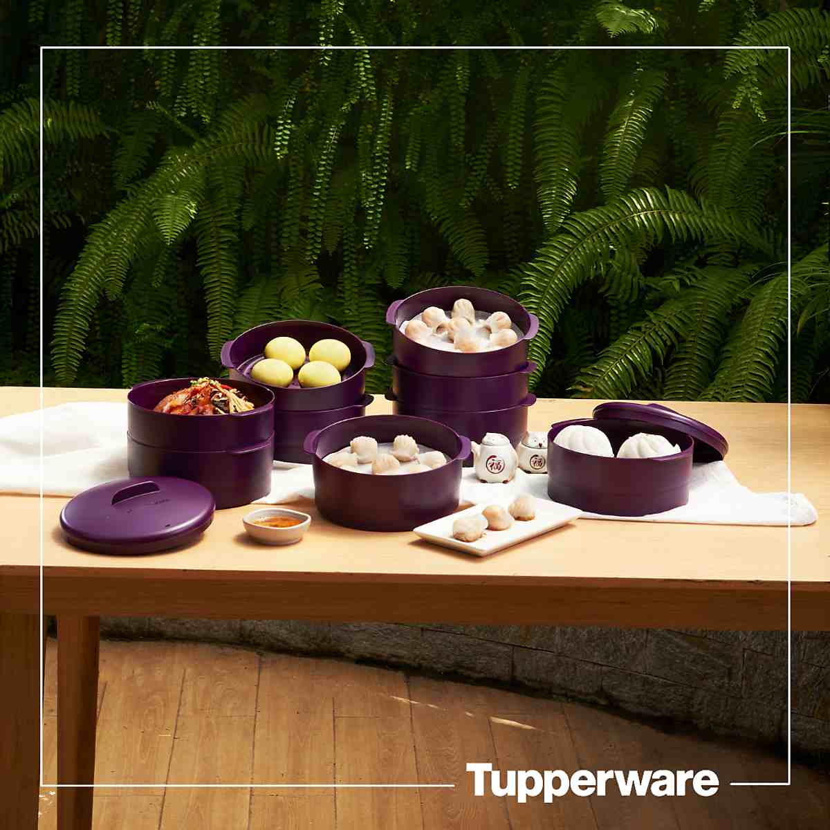 XỬNG HẤP 3 TẦNG TUPPERWARE STEAM IT DEWBERRY MÀU TÍM
