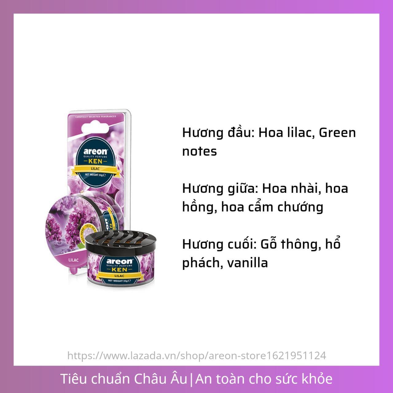 Sáp Thơm Nước Hoa Ô Tô Areon (Hương Lilac) Nhập Khẩu Chính Hãng