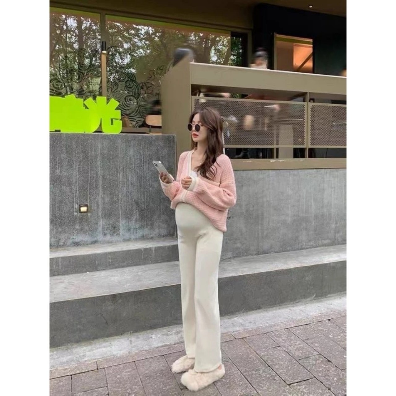 Quần bầu dài ống suông chất thun tăm
