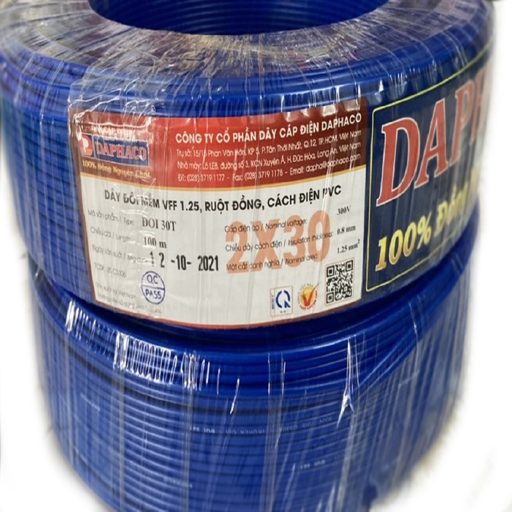 20 m dây điện Daphaco dây đôi 2.5  2x30T