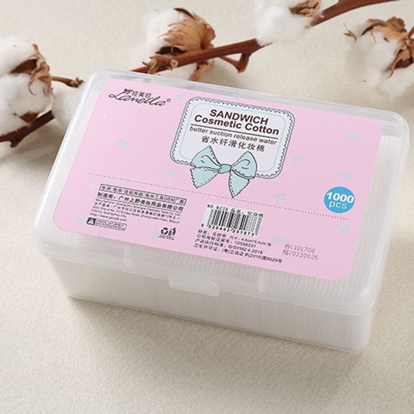 Hộp bông tẩy trang 222 miếng, bông cotton pad trang điểm , bông make up, miếng bông tẩy trang rửa mặt siêu mịn chất liệu 100% cotton mềm mại và mịn màng , cotton pad , bông trang điểm make up tẩy trang