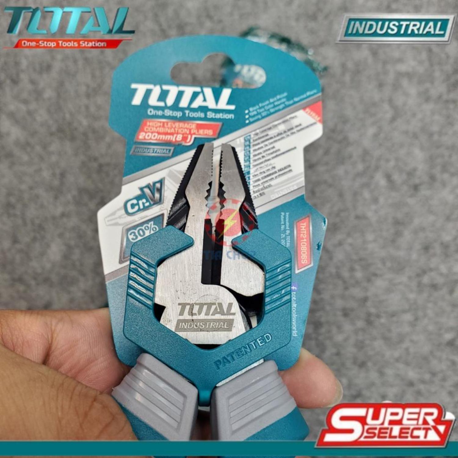 Kìm răng cao cấp (tiết kiệm 30% lực) loại 8 inch TOTAL THT210806S