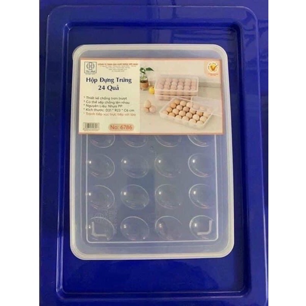 Khay đựng trứng Việt Nhật 24 quả có nắp