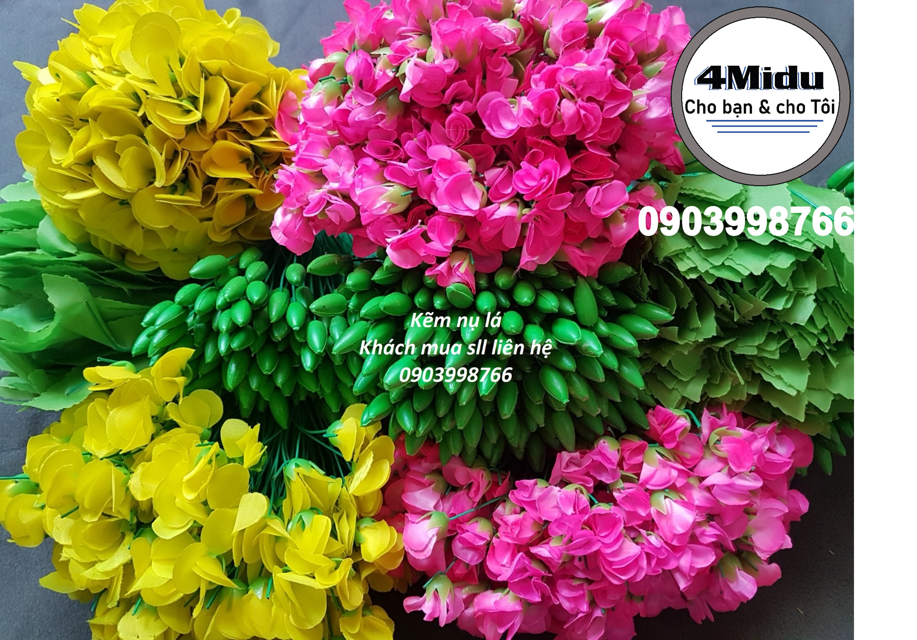 Bịch 40 bông mai, bông đào trang trí Tết