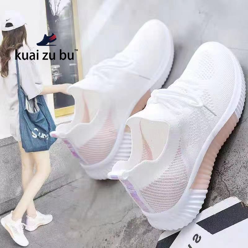 Kuai zu bu Store Thời trang mùa xuân và mùa thu Đơn giản dành cho nữ Giày thể thao nhẹ nhàng Giày nữ thường nhẹ nhàng Giày phẳng mỏng thoáng khí Giày chạy ngoài trời