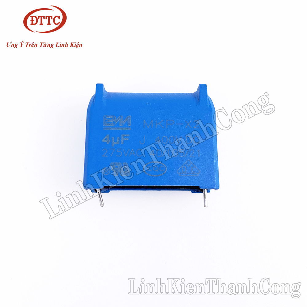 Tụ Bếp Từ 4uF 275VAC 400VDC Đứng Xanh