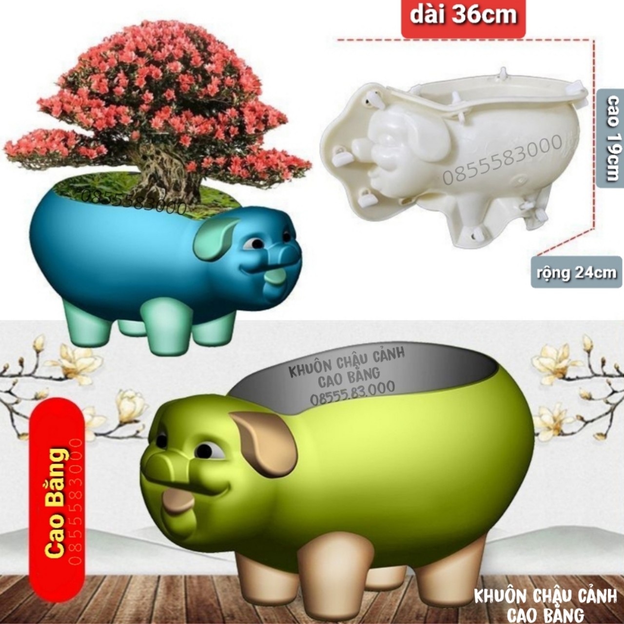 Khuôn đúc chậu cảnh hình con vật (khuôn chậu ABS nguyên sinh siêu bền)