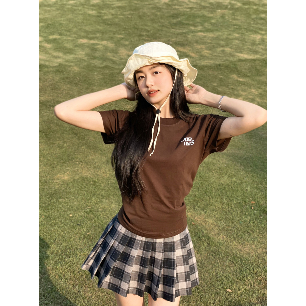 Áo Baby Tee Basic Brown(Nâu) Mẫu Mới 2023 𝑩𝒚𝒄𝒂𝒎𝒄𝒂𝒎