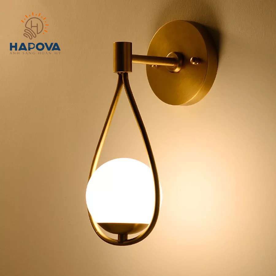 Đèn tường phòng ngủ giọt nước HAPOVA ANDRE 1253 - Kèm bóng LED AS vàng