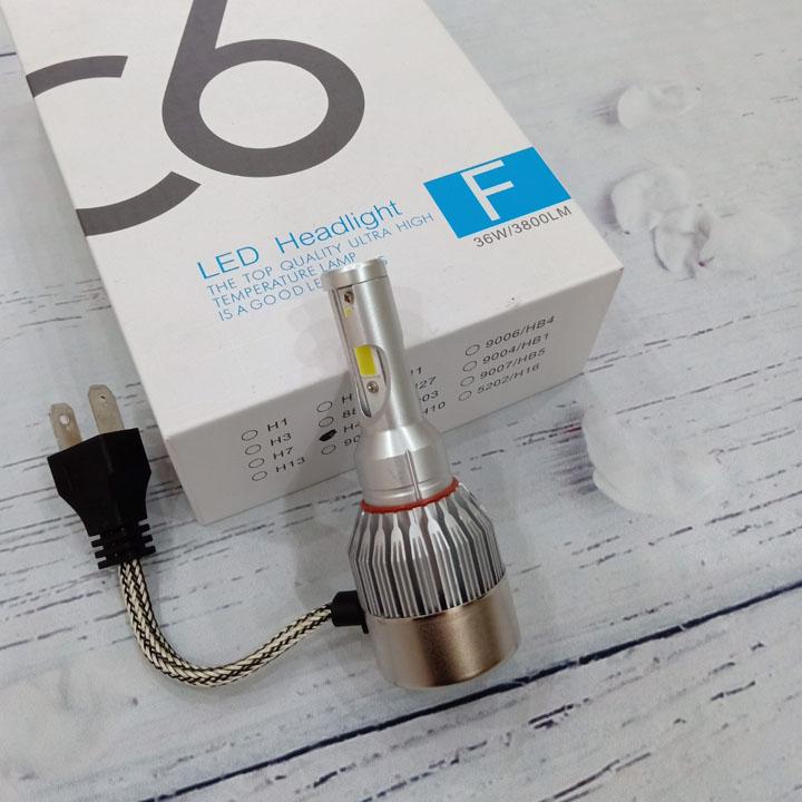 [GIÁ 1 BÓNG] Đèn C6 2 tim LED sáng trắng với quạt tản nhiệt giúp đèn có tuổi thọ cao - siêu sáng - siêu tiết kiệm điện lắp đặt cho ô tô, xe máy G271