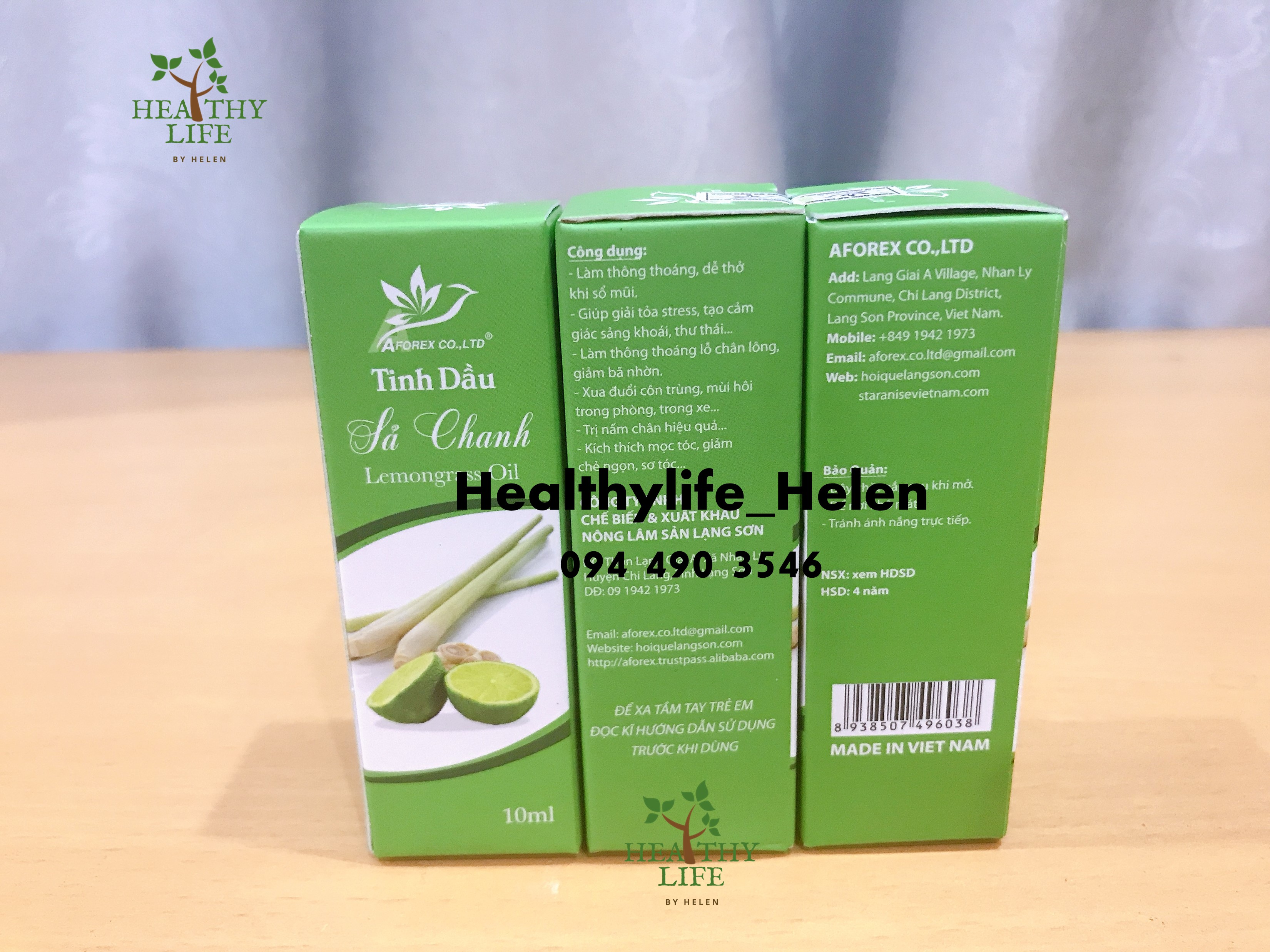 Tinh Dầu Sả Chanh (100% Nguyên Chất, AFOREX, 10ml)