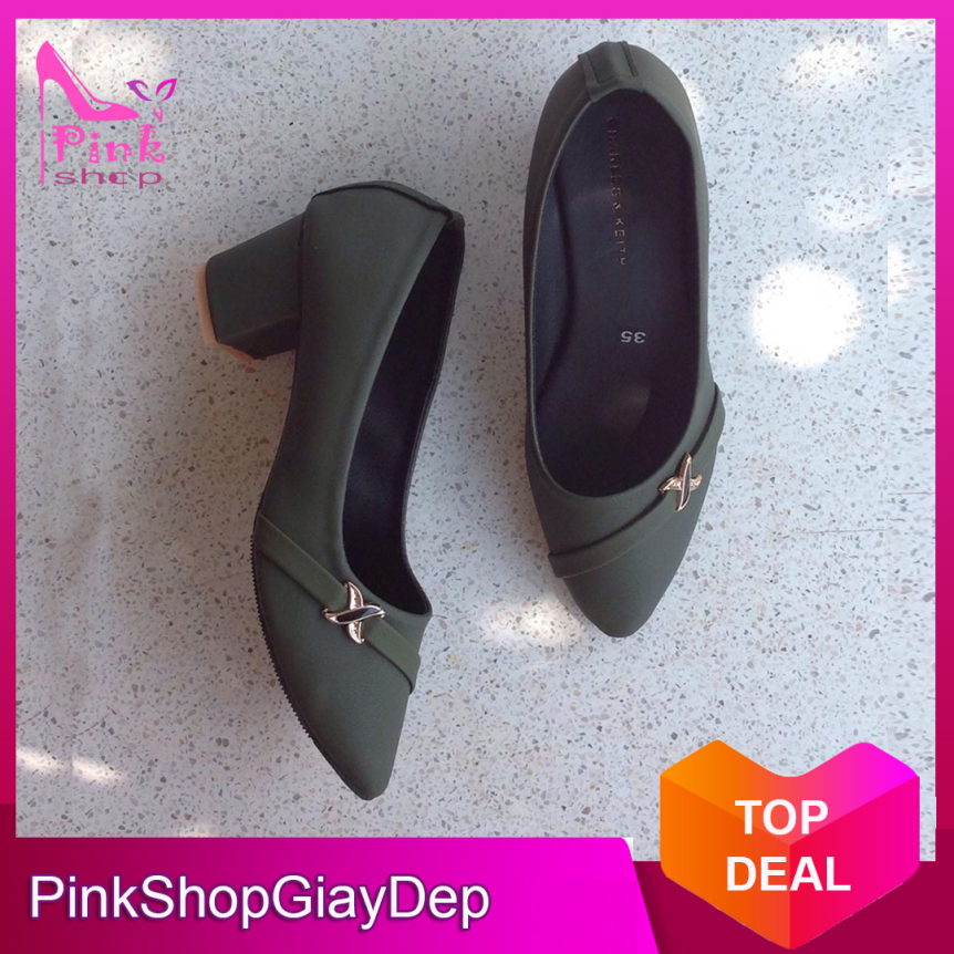 (Có mã miễn ship) Giày nữ, giày cao gót nữ đế vuông 5 phân GR PinkShopGiayDep giá rẻ