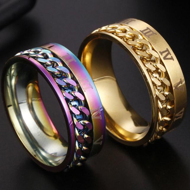 Freeship Nhẫn nam titanium khắc số la mã BHN79