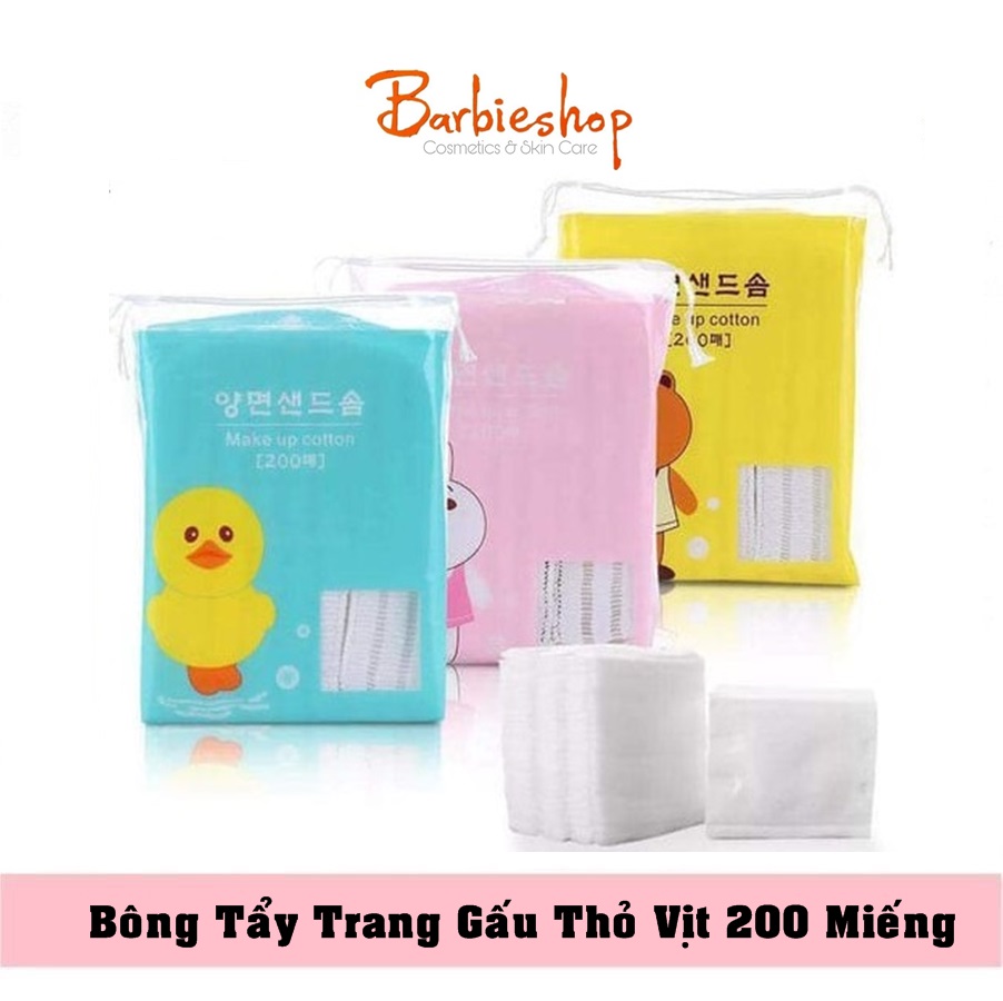Bông Tẩy Trang Gấu Vịt Thỏ 200 Miếng