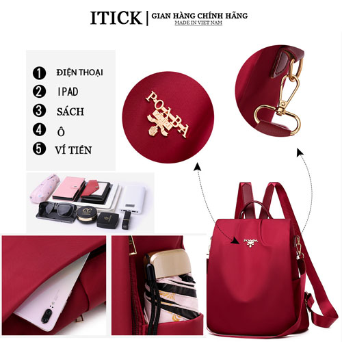 Balo dù thời chống nước trang da du lịch TX36