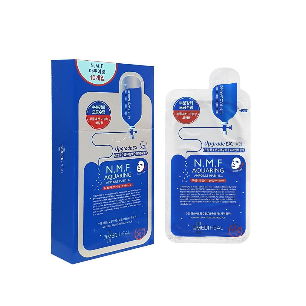 Hộp 10 miếng mặt nạ cấp ẩm cho da Mediheal N.M.F Aquaring Ampoule Mask 27ml x 10