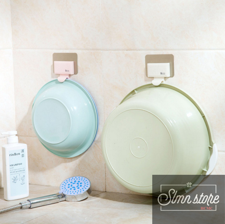 [HCM]Móc nhựa dán tường tiện lợi treo Thau Chậu Khăn Giá gắn tường treo đồ nhà bếp phòng tắm