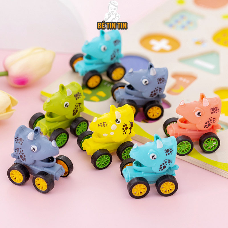 Xe mini chạy cót Khủng Long, đồ chơi xe chạy cót cho bé (1 Cái)