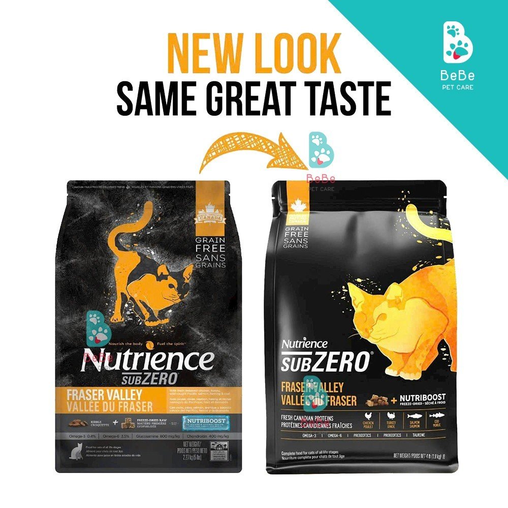 Hạt NUTRIENCE SubZero Fraser & Valley Cho Mèo (Gà Tây, Cá Hồi, Cá Trích, Cá Tuyết & Rau Củ Tự Nhiên)