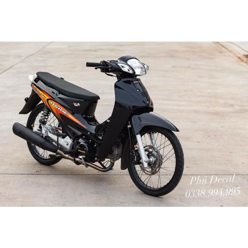 Tem rời Wave Thái Lan 125 xe  đen vàng