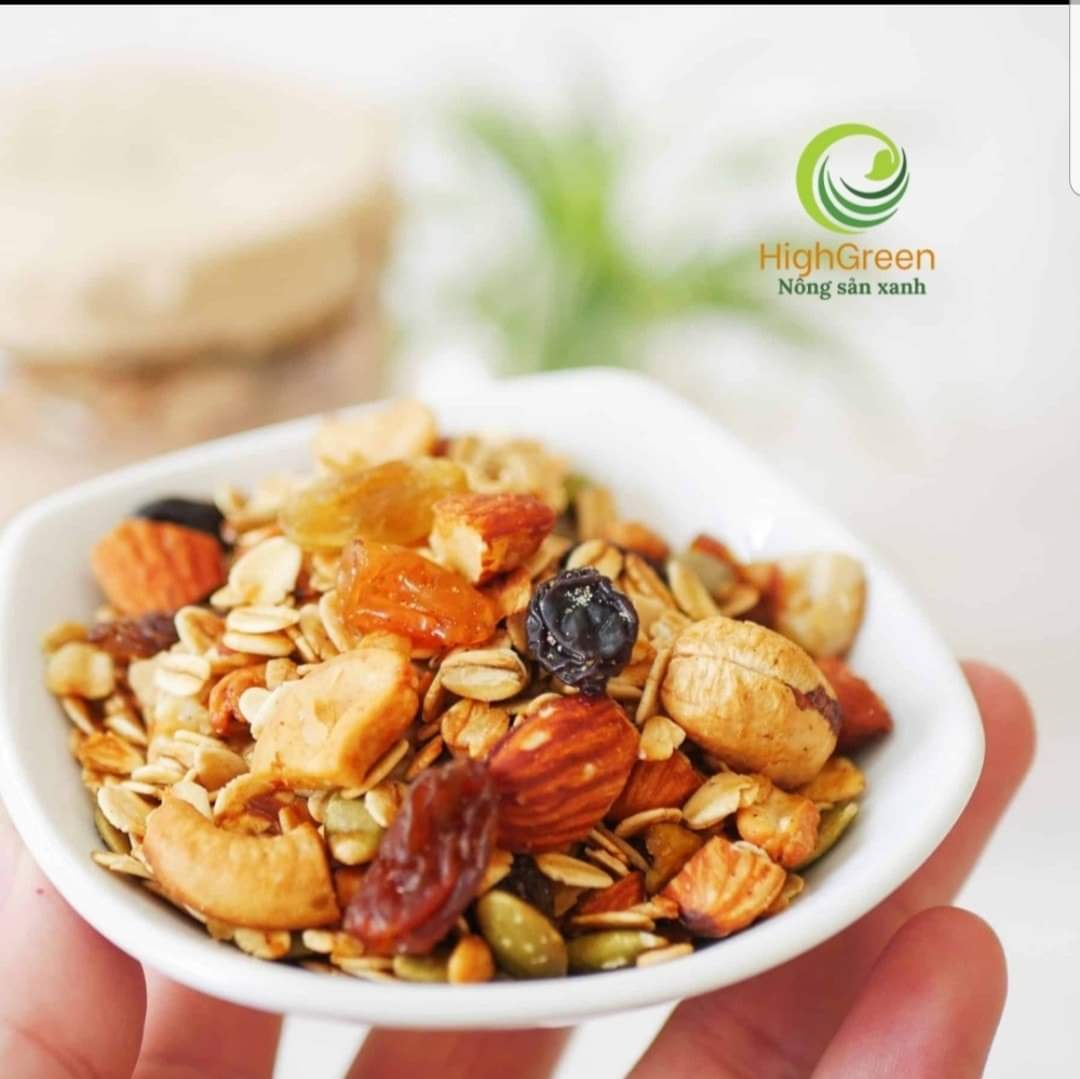 Granola mix nhiều loại hạt và trái cây khô - Ngũ cốc ăn kiêng 8 loại hạt không đường rang mộc tự nhiên - Ngũ cốc giảm cân