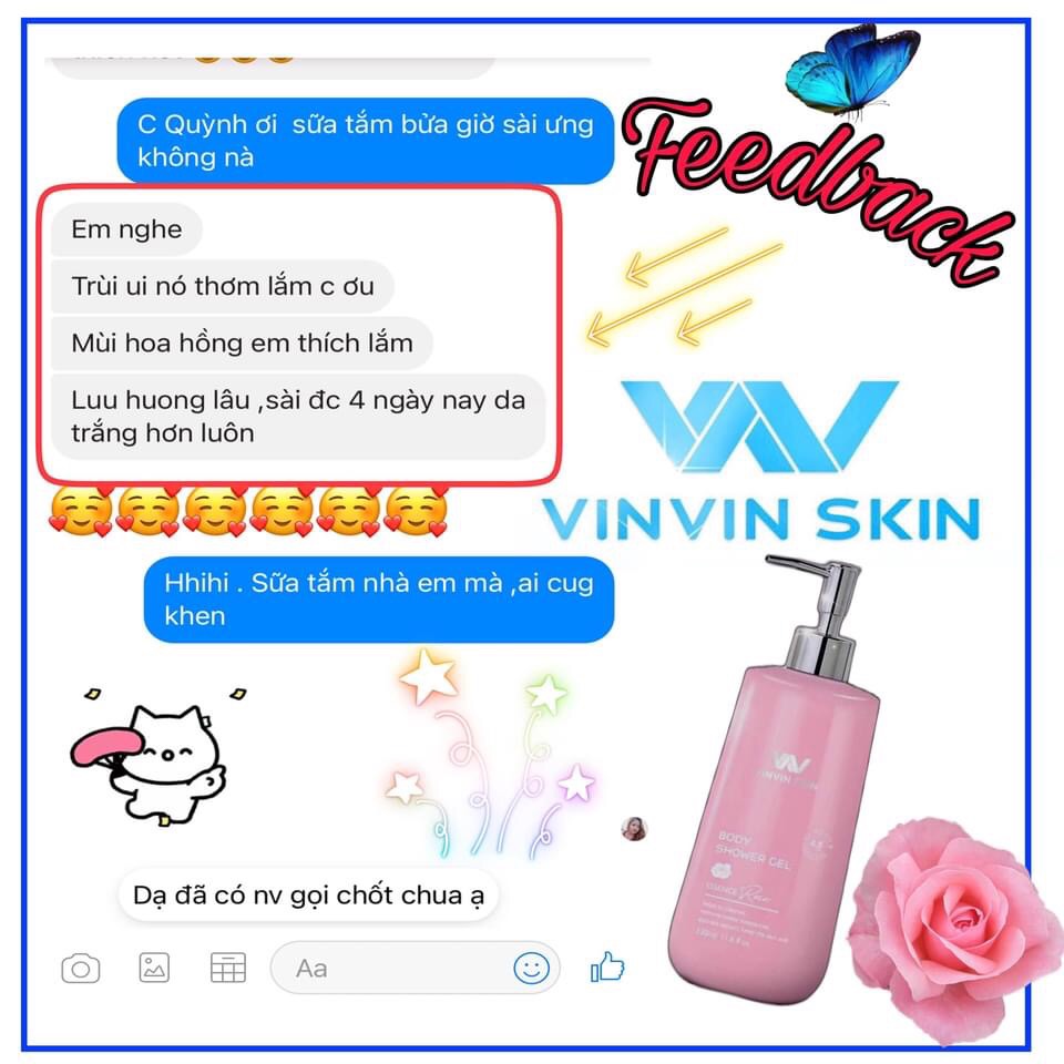 Sữa tắm trắng da vinvinskin