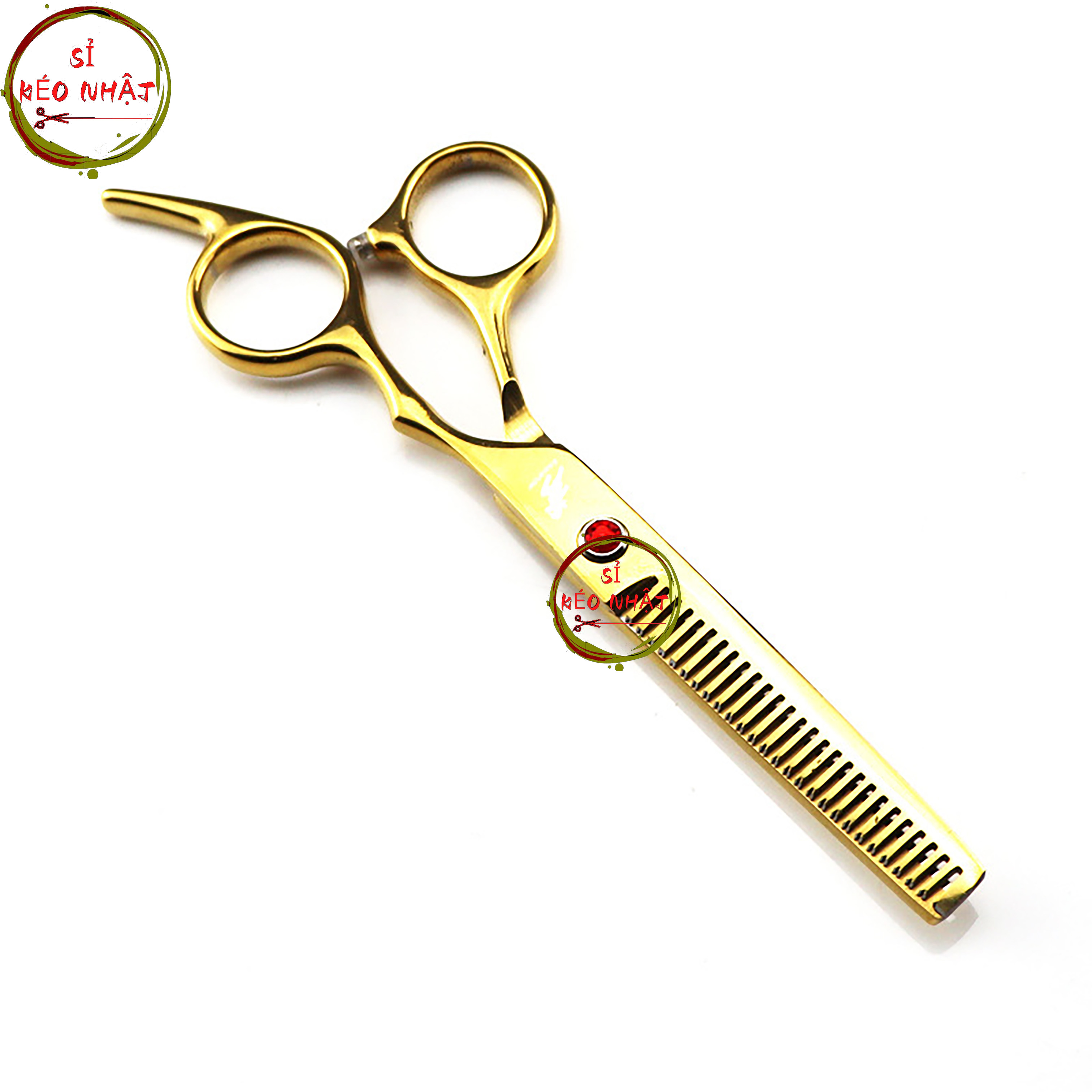 Bộ kéo cắt tóc Nhật Bản cao cấp màu vàng MS03[Mua bộ kéo tặng kèm bao da + lược]