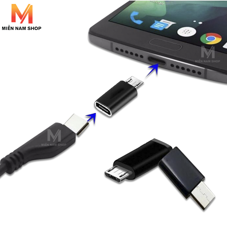 ĐẦU CHUYỂN ĐỔI TYPE C SANG MICRO USB (ĐEN)