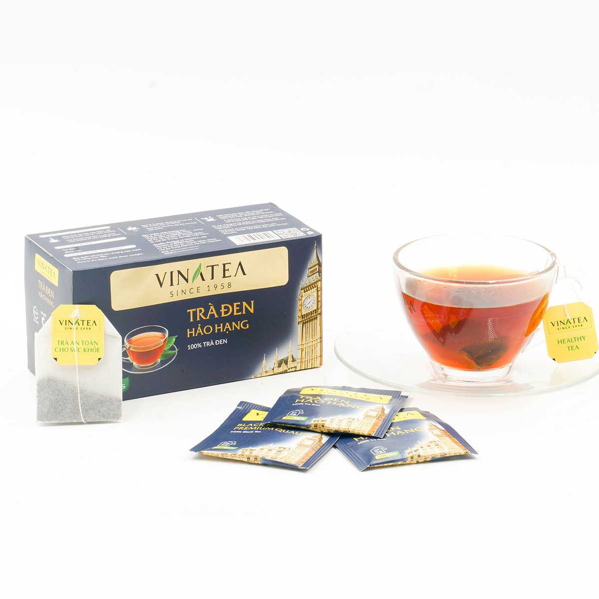 [HCM]Trà Đen Hảo Hạng Vinatea hộp 50g (25 gói x 2g)