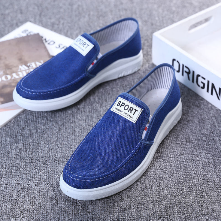 [HCM]GIÀY LƯỜI NAM VẢI DENIM ĐẾ CAO SU