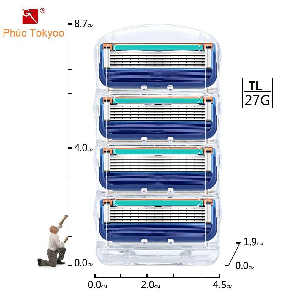 Dao cạo râu 5 lưỡi Fuli 5 loại tốt (Cán + 4 lưỡi)