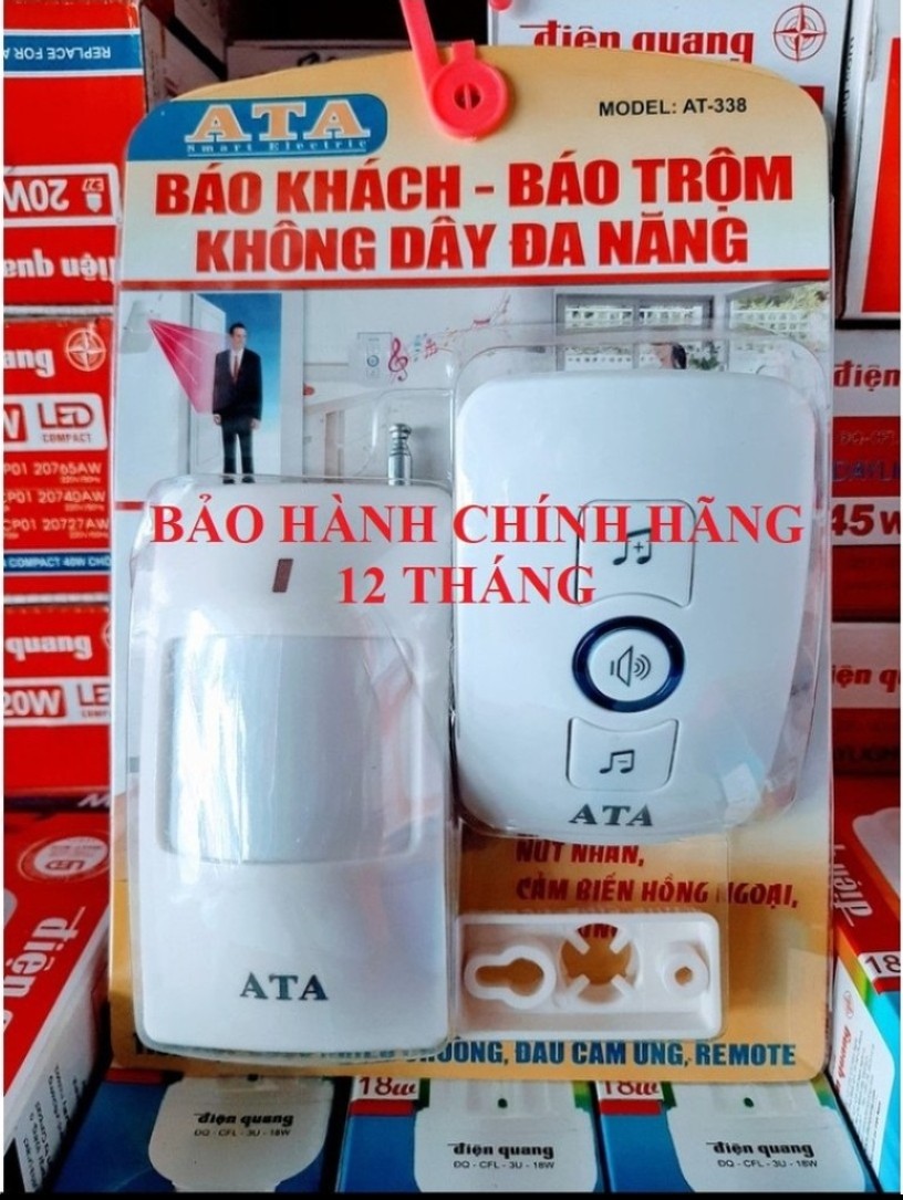 Chuông Báo Khách Và Báo Trộm Không Dây ATA AT338 Hồng Ngoại