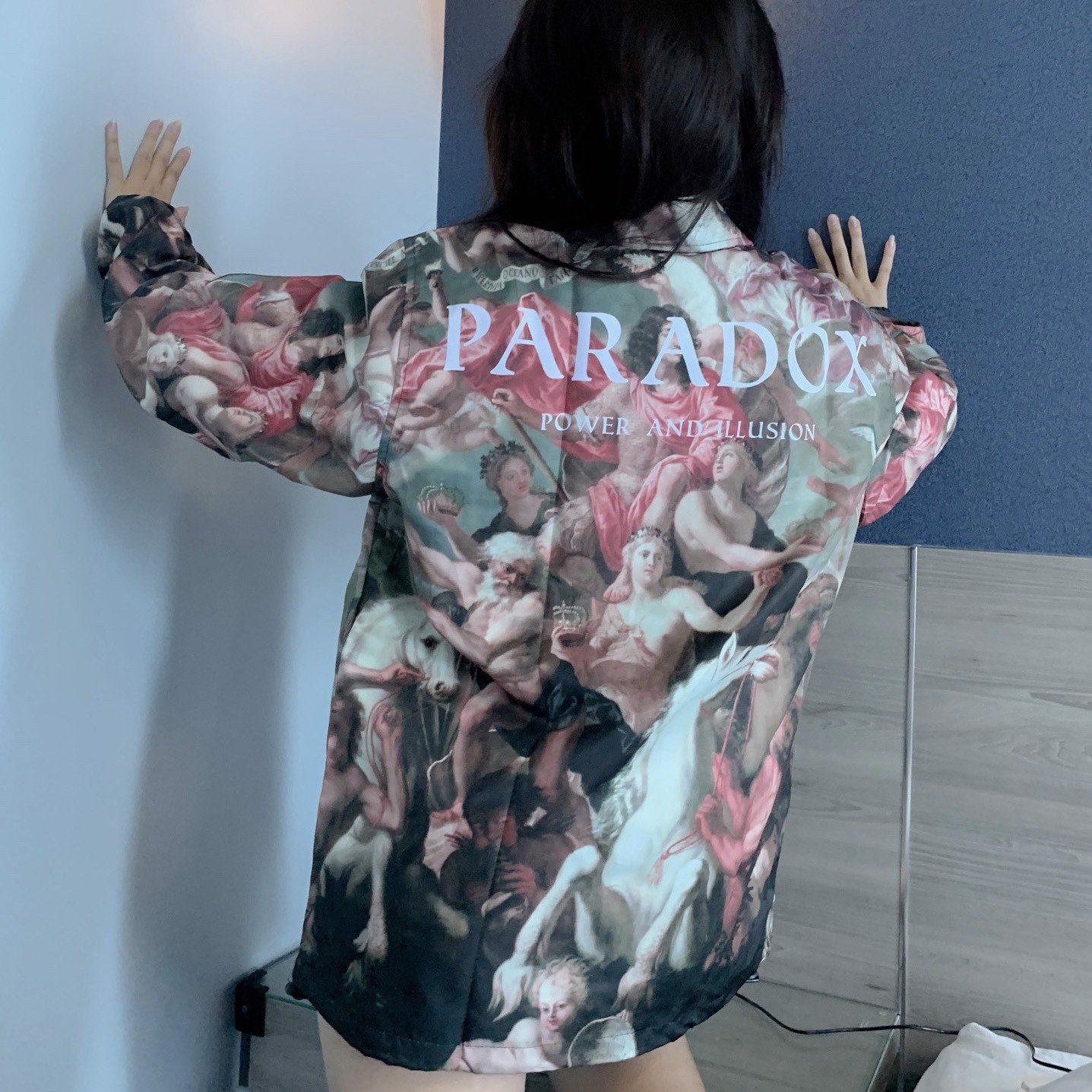 PARADOX Áo khoác dù POWER AND ILLUSION OVER-PRINTED JACKET