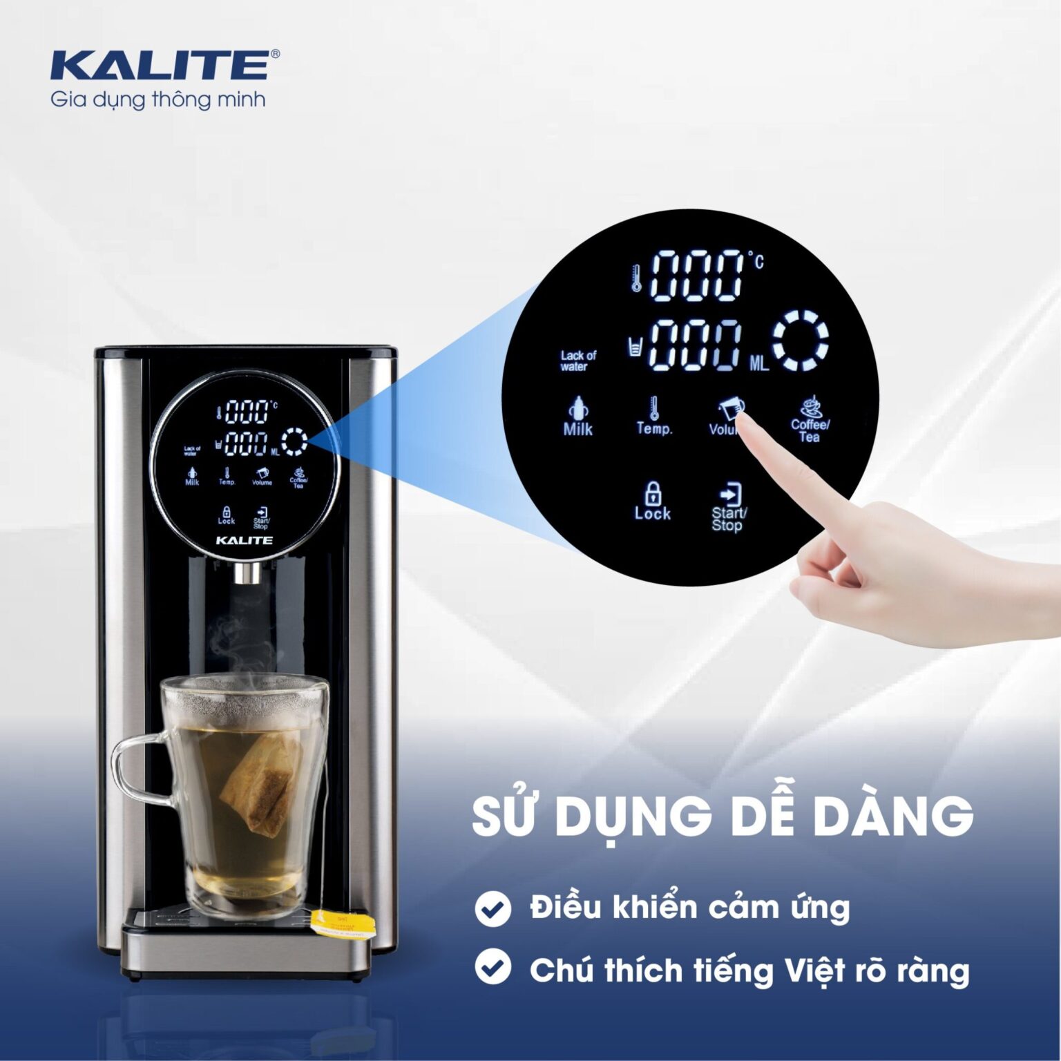 Bình Thủy Điện Kalite KL-888 (Lọc + chọn mực nước + tùy chỉnh nhiệt độ)
