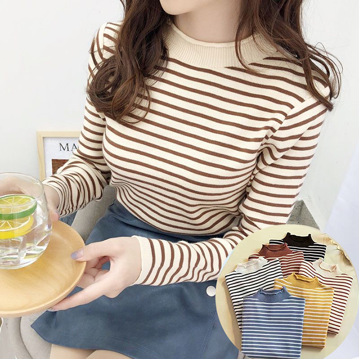 Áo Len Nữ Cổ Cao 3 Phân Kiểu Dáng Hàn Quốc Tôn Dáng