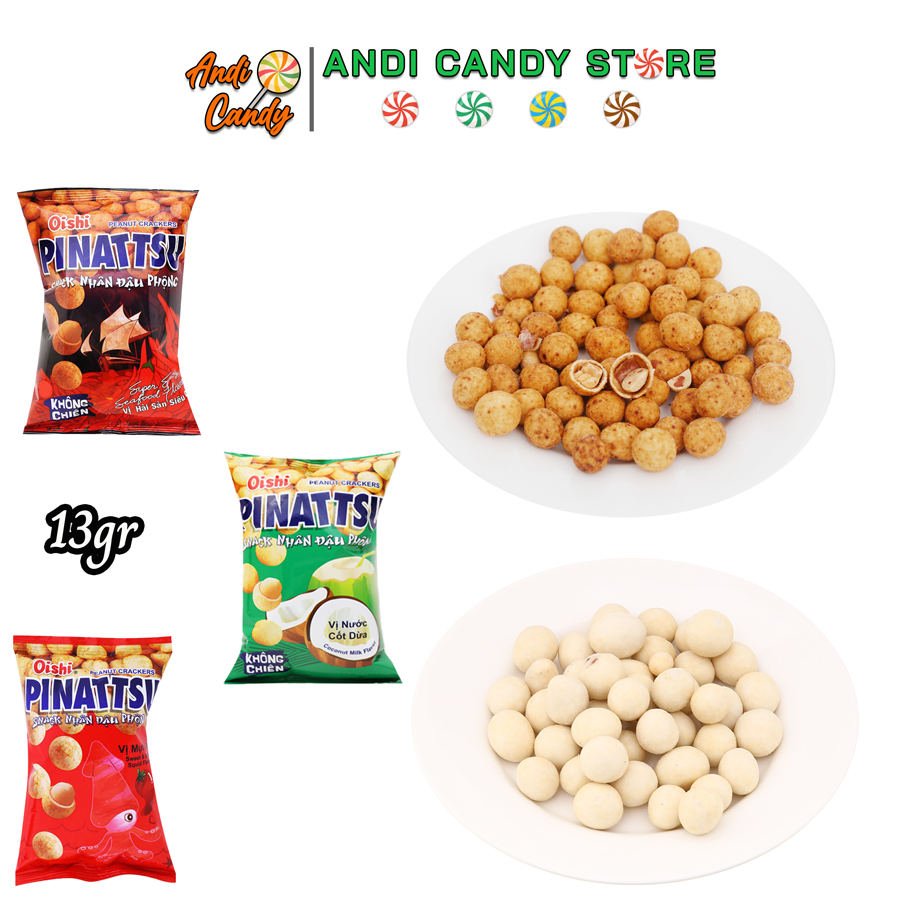 Combo 10 gói Snack Đậu Phộng Siêu Xốp Pinatasu Oishi