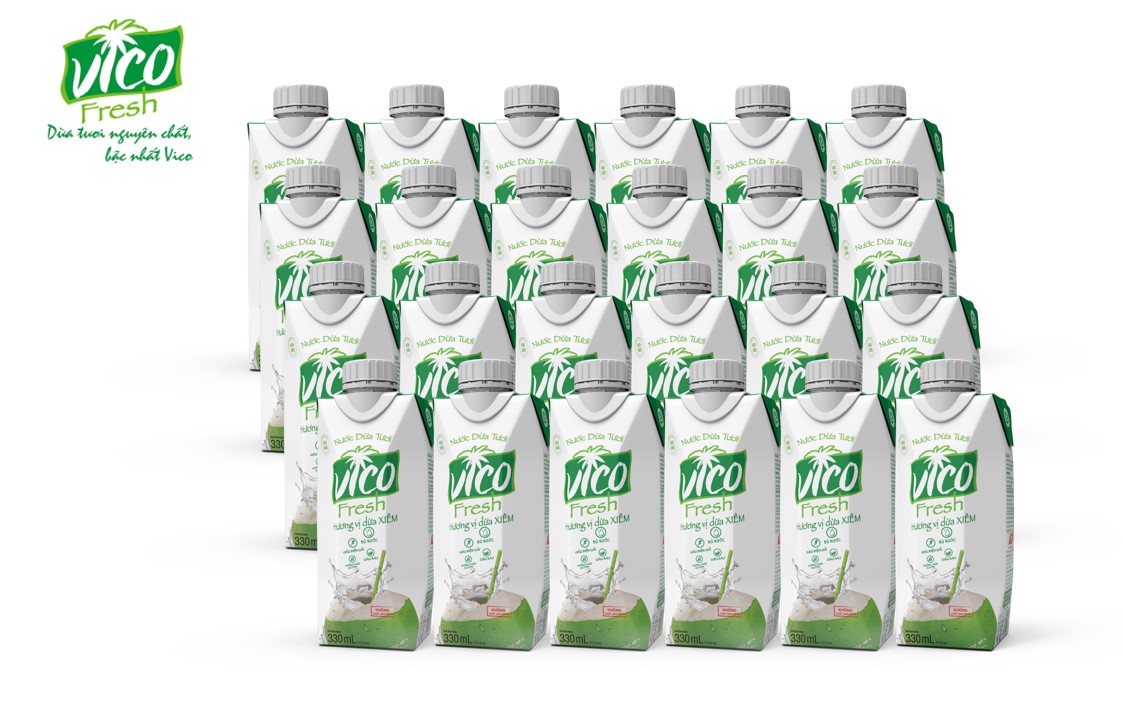 Combo 6 hộp 330 ml dừa Xiêm Vico Fresh