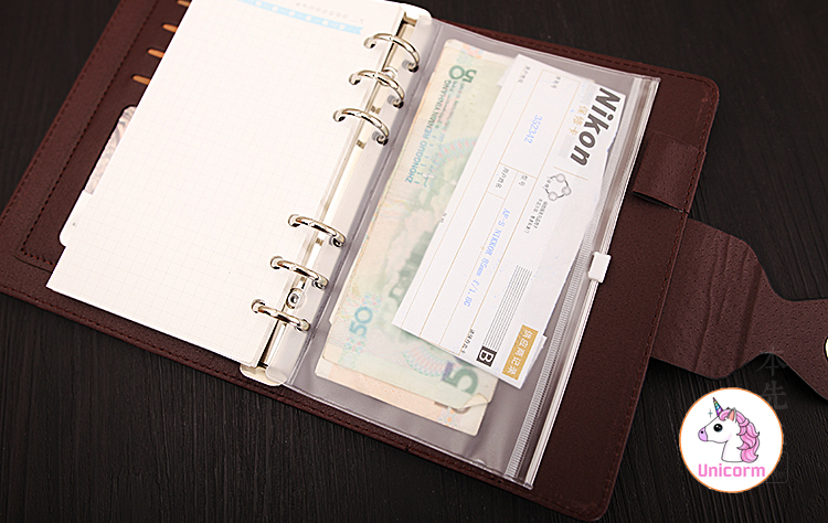 Túi zip đựng sticker và túi đựng thẻ cho sổ còng planner A5