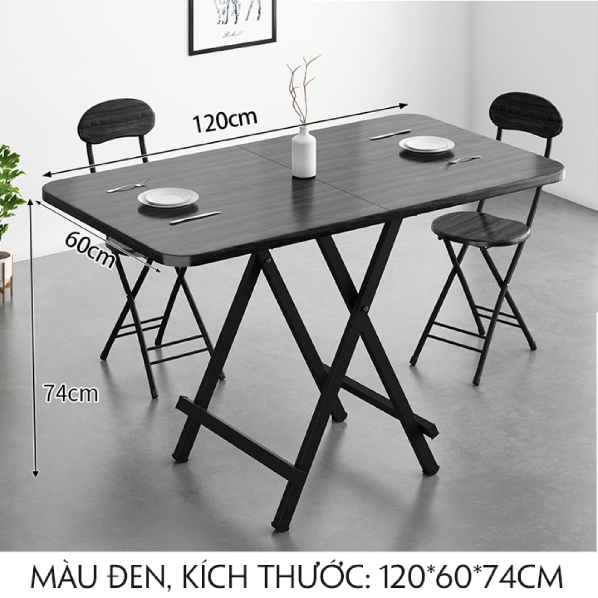 Bộ Bàn Ăn 4 Ghế AMYLY Bàn Ghế Ăn, Cà Phê Gập Gọn Tiện Lợi Nhiều Kích Cỡ Ba Màu Đen, Nâu, Trắng Nhiều Kích Cỡ