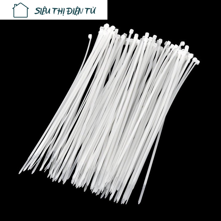 Combo 50 thread drawstring cord thít lat plastic white color length 10cm plastic material polymerized