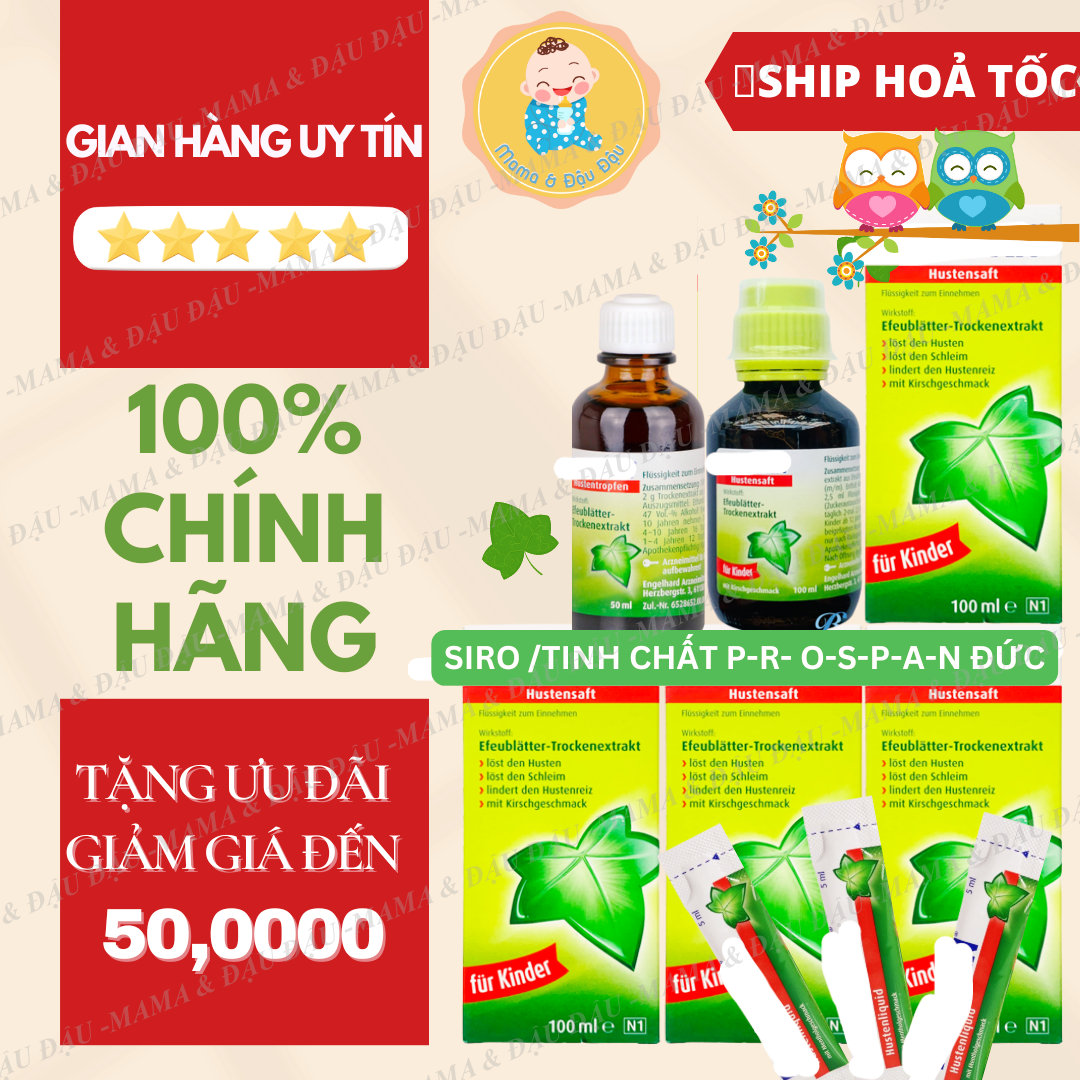 Siro ho prospan gói 5ml giúp long đờm, tiêu đờm, giảm ho cho bé từ 6 tuổi - người lớn - mẫu mới nhất date xa
