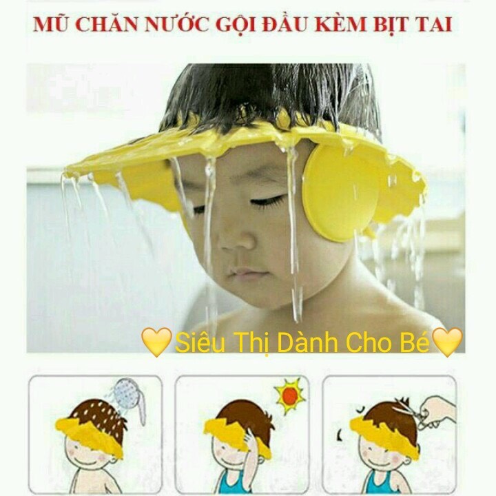 Mũ chắn nước cho bé gội đầu, cắt tóc, đi nắng.