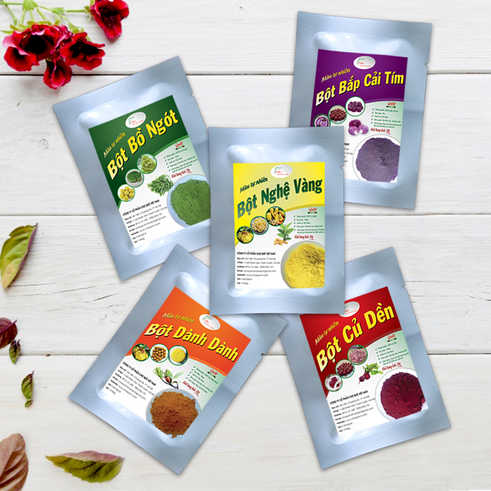 Combo 5 Gói Bột Tạo Màu Rau Củ Quả 20g