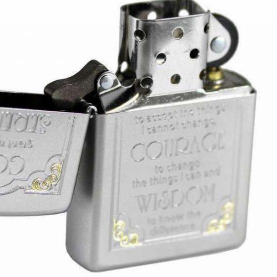 Zippo 28458 - Zippo Serenity Prayer Satin Chrome