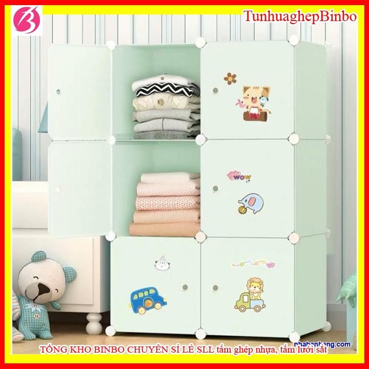 Tủ - Tủ nhựa ghép - tủ đựng quần áo - 6 ô - Sâu 47, dễ dàng vệ sinh, lau chùi