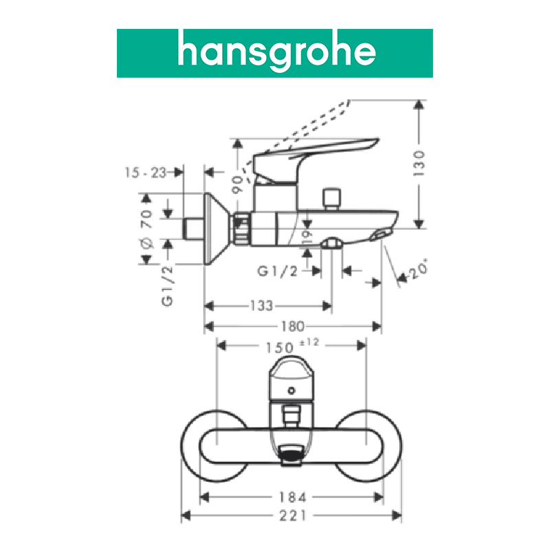 Bộ trộn tay gạt đơn HANSGROHE Logis E 71403