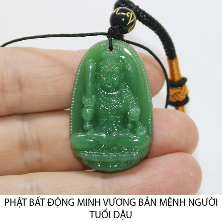 Dây chuyền vòng đeo cổ mặt phật Bất Động Minh Vương size nhỏ 3.7cm x 2.4cm - KÈM dây dù 3ly - Phật bản mệnh người tuổi Dậu - cầu bình an, sức khỏe
